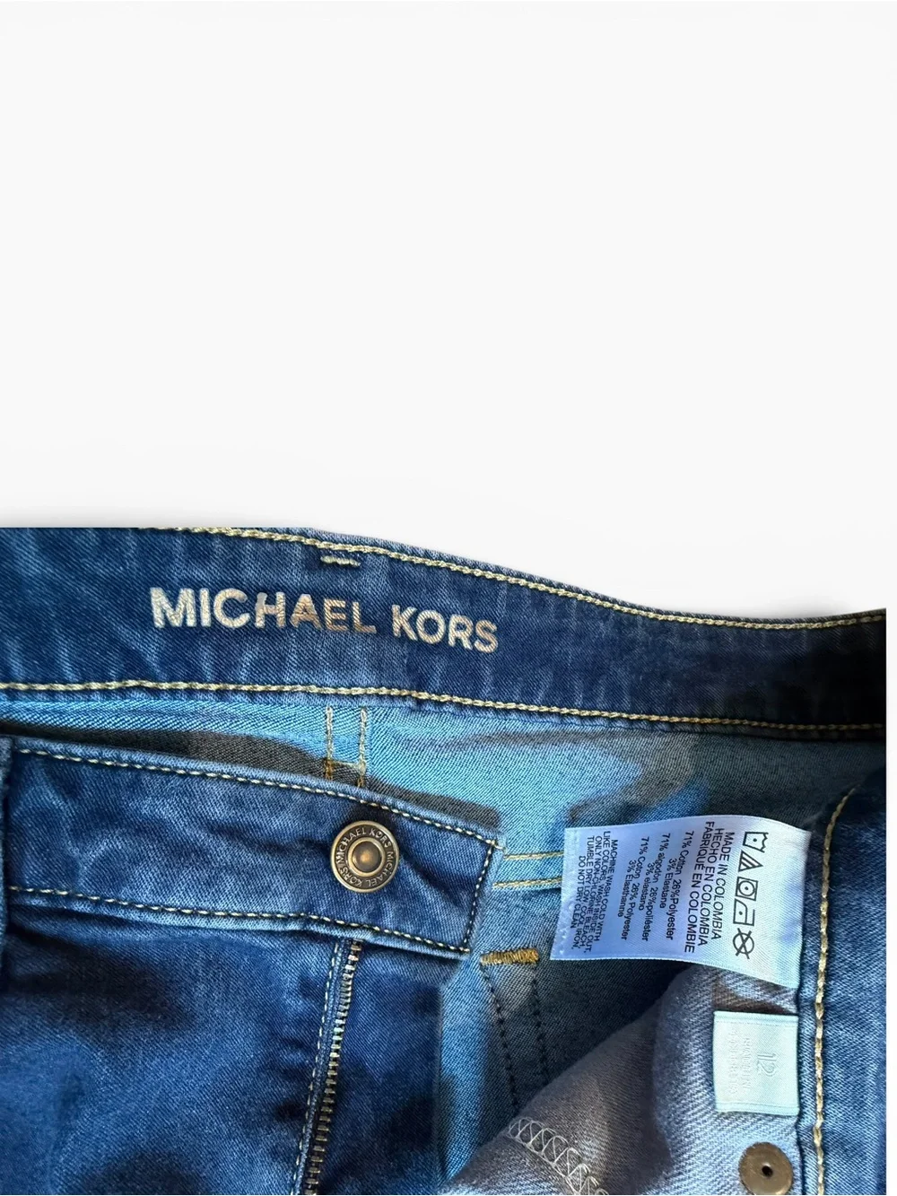 Michael Kors Izzy Skinny Jeans Women's 10 Blue Stretch Mid Rise Denim